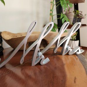 Wedding Signs Mr. and Mrs. Table Setting